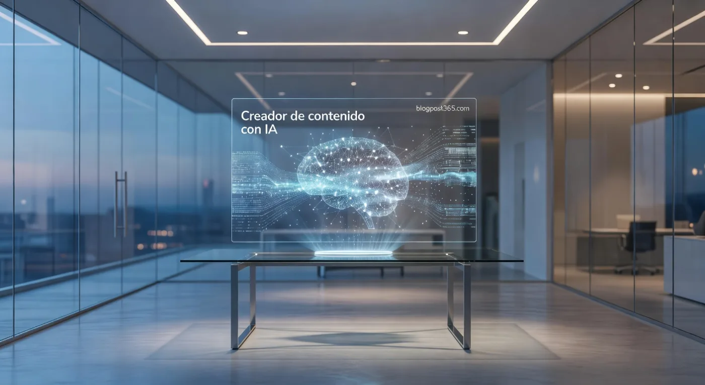 IMAGEN: blogpost365 creador contenido IA en acción: genera 365 posts automáticos WordPress 2026 para tráfico orgánico explosivo