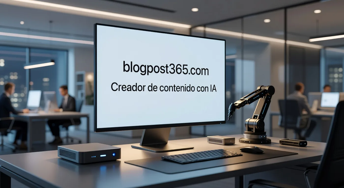 IMAGEN: Captura de blogpost365.com creador contenido IA en acción: 8 pasos para generar posts SEO automáticos en WordPress 2026