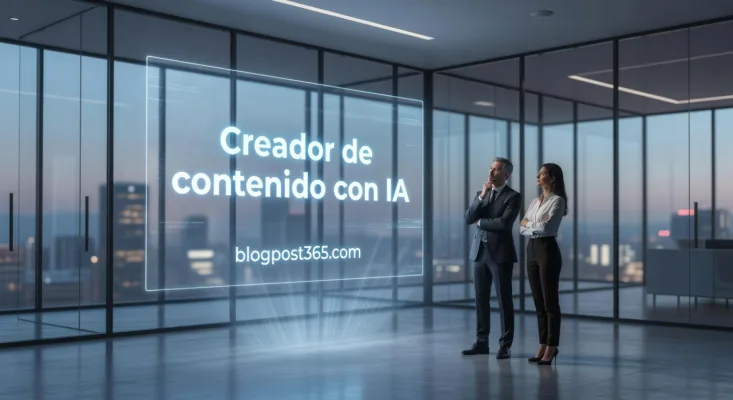 IMAGEN: blogpost365.com creador contenido IA generando 3 posts SEO diarios gratis para WordPress en 2026