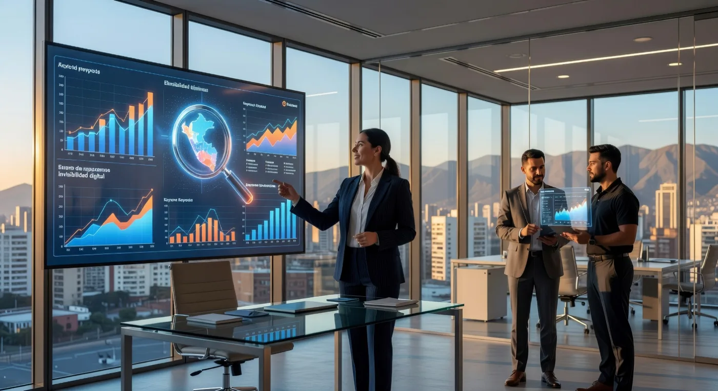 IMAGEN: Estrategias SEO MyPEs Peru 2026: gráfica de 7 pasos para eliminar invisibilidad digital y aumentar visibilidad en Google para negocios peruanos