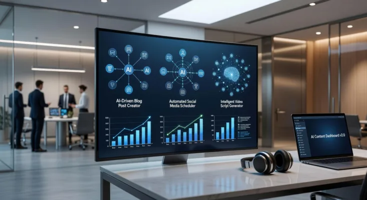 IMAGEN: Herramientas ia generacion contenido con IA para negocios: Gemini y DeepSeek en 2026, estrategias automaticas