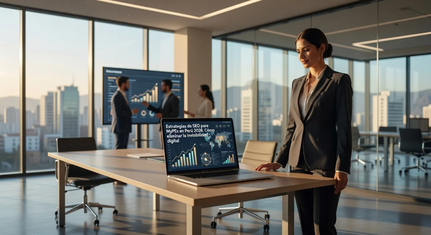 IMAGEN: Infografía SEO MyPEs Peru 2026: 7 estrategias para eliminar invisibilidad digital y multiplicar visitas en MyPEs peruanas