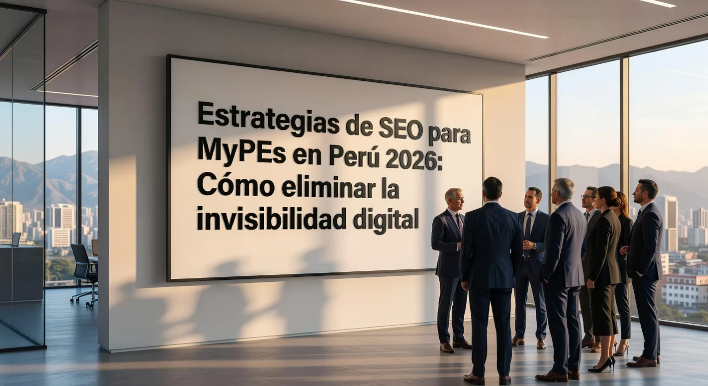 IMAGEN: Gráfico SEO MyPEs Peru 2026 con 10 estrategias para eliminar invisibilidad digital y potenciar visibilidad en Google para MyPEs peruanas